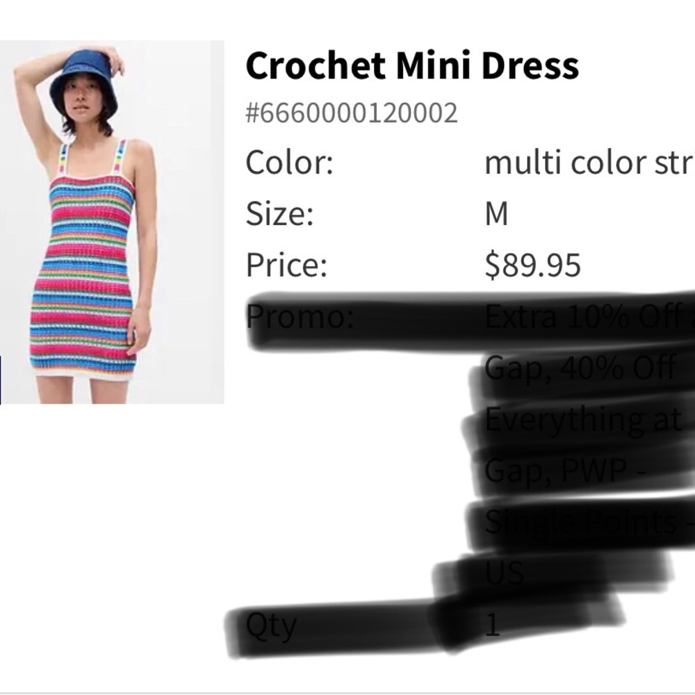 GAP crochet mini dress multi-stripe NWT
